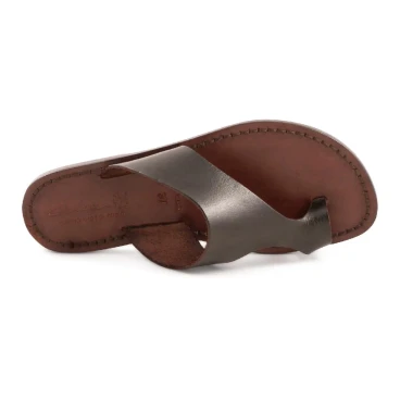Sandalias de cuero marrón para mujeres hecho a mano