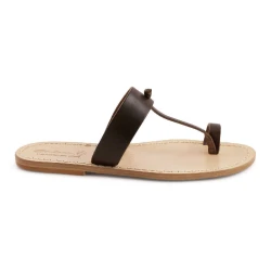Brown leather thong sandals Handmade in Italy