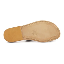 Braune Leder Thong Sandalen handgefertigt in Italien