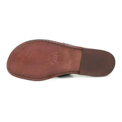 Zehentrenner leder braun damen sandalen handgefertigt
