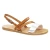 Sandales plates marron clair et argent pour femme