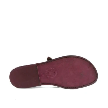 Sandale en cuir violet artisanale pour femme travaillé à la main