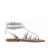 Damen-Sandalen im Gladiator-Stil aus weißem Leder mit Ledersohle in Italien von Hand gefertigt