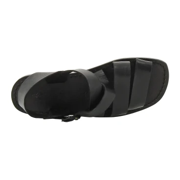 Handmade in Italy mens sandals in black leather