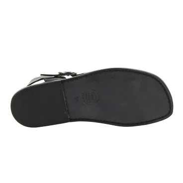 Sandales homme cuir travaillé à la main noir