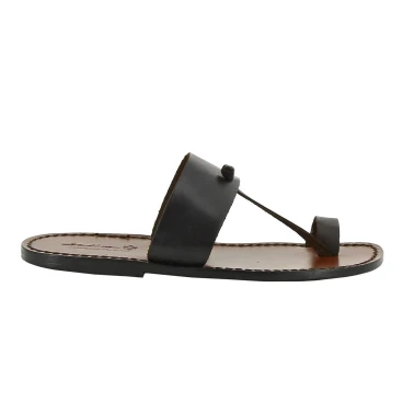 Dunkelbraunem Flip-Flop-Ledersandalen für Männer in Italien von Handgefertigt