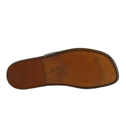 Sandals tong cuir homme marron foncé artisanales