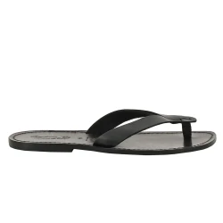 Handgefertigte schwarze flip flops Herren-Sandalen mit Leder-Reimen
