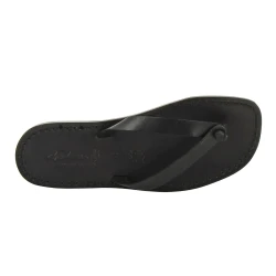 Handgefertigte Herren-Sandalen mit schwarz Leder-Reimen