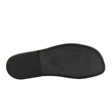 Sandalias de cuero negro hecho a mano para hombres