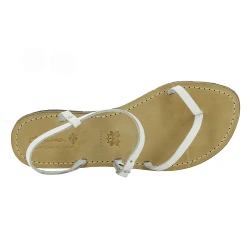 White leather thong sandals for women Handmade in Italy