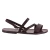 Flache Sandalen für Damen aus pflaume Leder