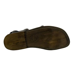 Sandalias gladiador hombre en piel negro hechos a mano en Italia