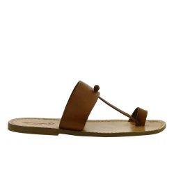 Sandalias dedo de cuero marron para hombre hecho a mano en Italia