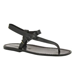 Sandalias de cuero negro para hombres