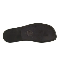 Handmade black leather thong sandals for men