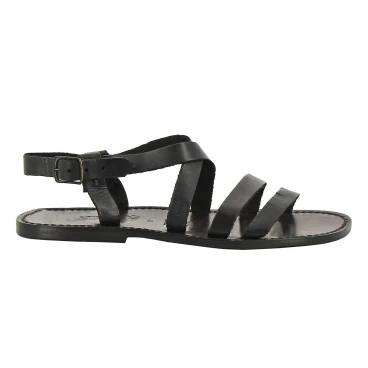 Sandalias Franciscanas de cuero negro hechos a mano