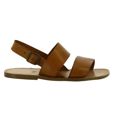 Sandales franciscains en cuir marron claire pour homme