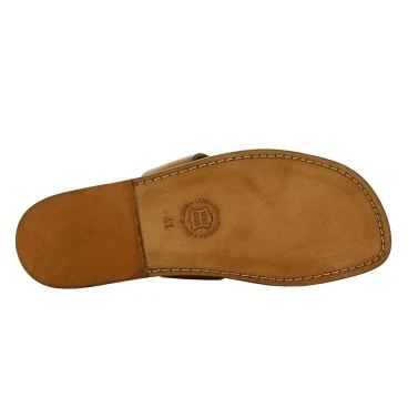 Sandalias Franciscanas de cuero Marrón claro para hombres