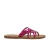 Damen-Riemchen-Sandalen mit magentafarbener Laminierung in Italien von Hand gefertigt