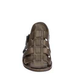 Handmade in Italy men's Franciscan sandals in mud color leather