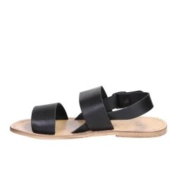 Sandalias Franciscanas de cuero negro para hombres