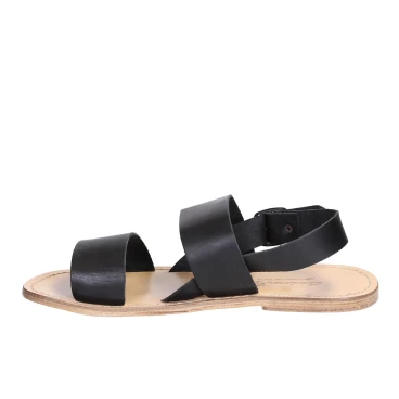 Sandalias Franciscanas de cuero negro para hombres
