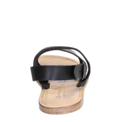 Sandalias Franciscanas de cuero negro para hombres