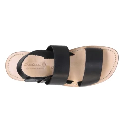 Sandales franciscains en cuir noir pour homme