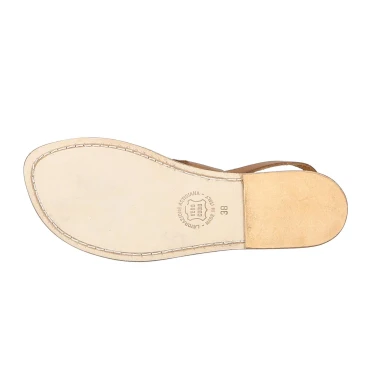 Sandali infradito donna in pelle marrone