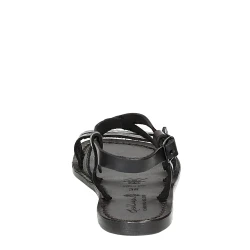 Sandali donna in cuoio nero artigianali