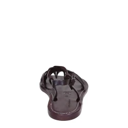 Handgefertigte Sandalen damen aus Pflaume Leder aus Italien