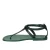 Women's t-strap sandals in green Leather handmade in Italy