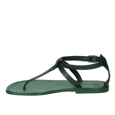 Sandali infradito donna fatti a mano in pelle verde
