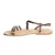 Sandali schiava bassi da donna in pelle laminata bronzo