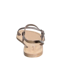 Sandalias planas de color Laminados bronce para mujeres