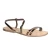Handmade bronze metallic leather flat sandals for women