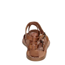 Sandalias planas para mujeres hechas a mano en cuero