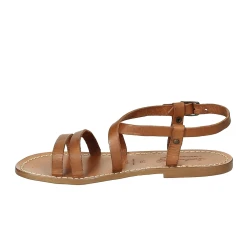 Sandalias mujer de cuero marrón hecho a mano