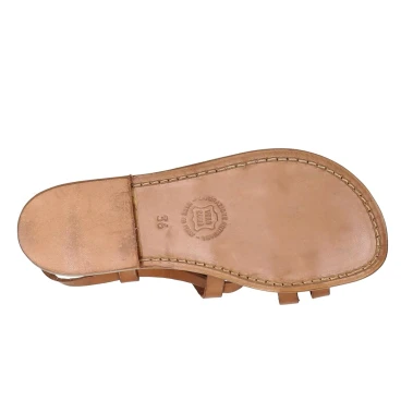 Sandalias mujer de cuero marrón hecho a mano