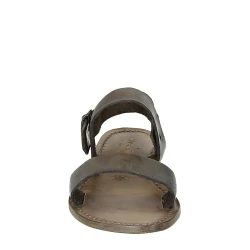 Mud color leather women's franciscan sandals handmade in Italy
