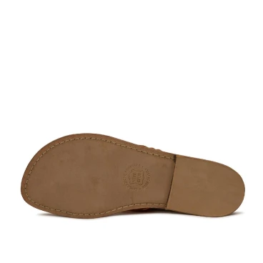 Zapatillas de damas tanga de cuero laminado naranja