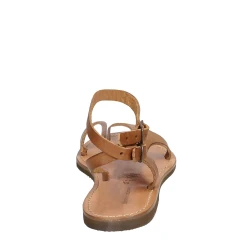 Sandalias de piel marrón claro para las mujeres hecho a mano en Italia