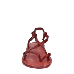 Handgefertigte Sandalen damen aus Roten Leder aus Italien