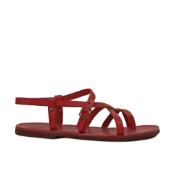 Sandales femme cuir rouge artisanale fait en Italie
