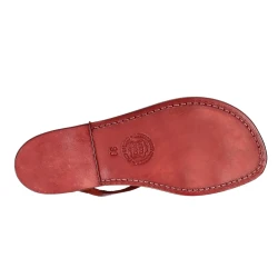 Handgefertigte Sandalen damen aus Roten Leder aus Italien