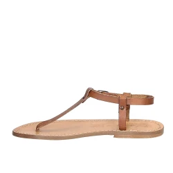 Sandalias en cuero marrón claro hecha a mano en Italia