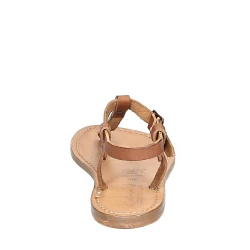 Sandalias en cuero marrón claro hecha a mano en Italia