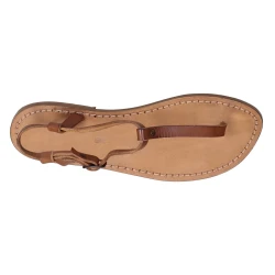 Sandalias en cuero marrón claro hecha a mano en Italia