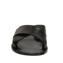 Sandalias de cuero negro mujeres hecho a mano